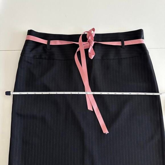Black pink Copper key pin stripe mini midi skirt - Picture 5 of 7
